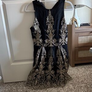 Altar'd State Black and Gold Mini Dress